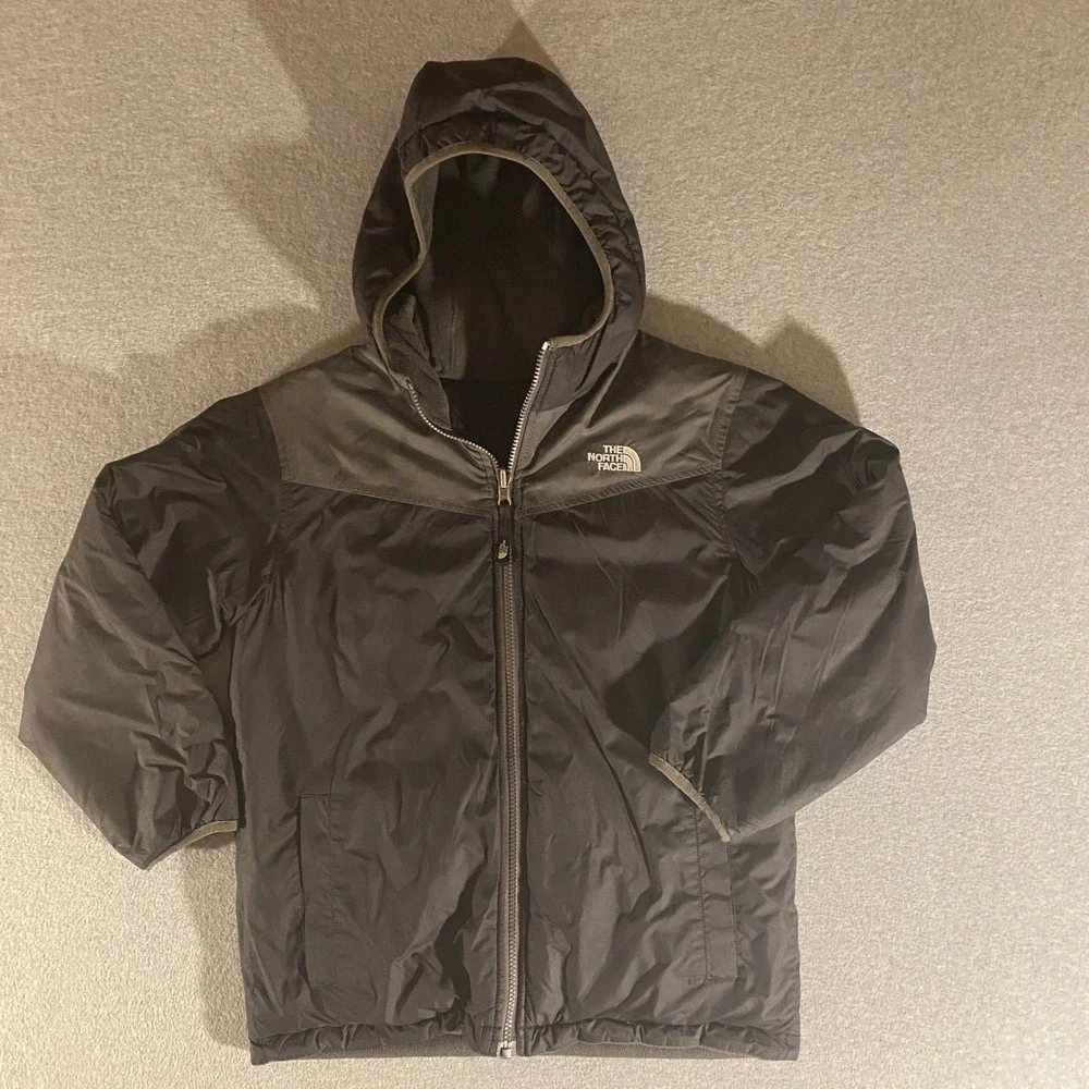 The North Face Reversible Polartec Fleece Jacket Black Full Zip Mens Small